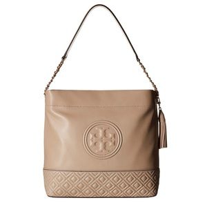 Tory Burch Taupe Fleming Hobo